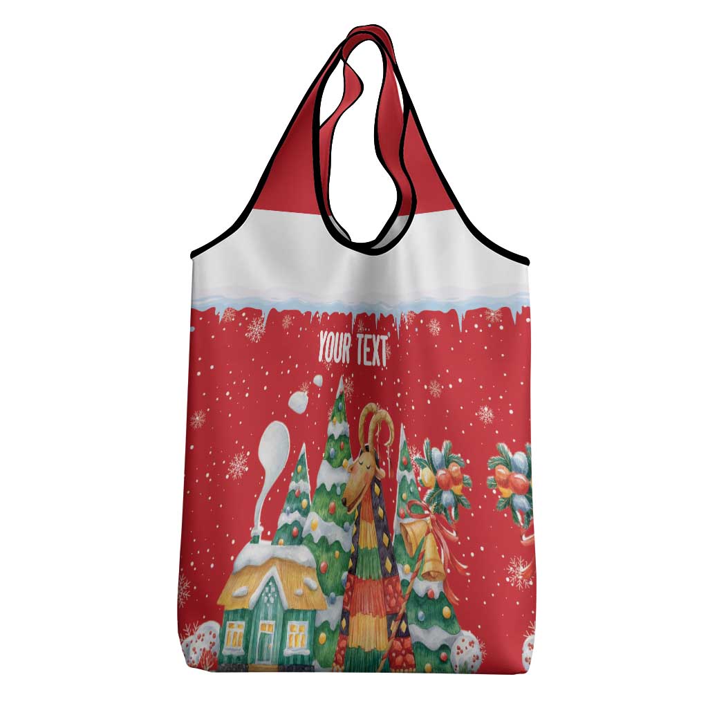 Romania Christmas Personalized Grocery Bag Romanian Folklore Capra Goat - Wonder Print Shop