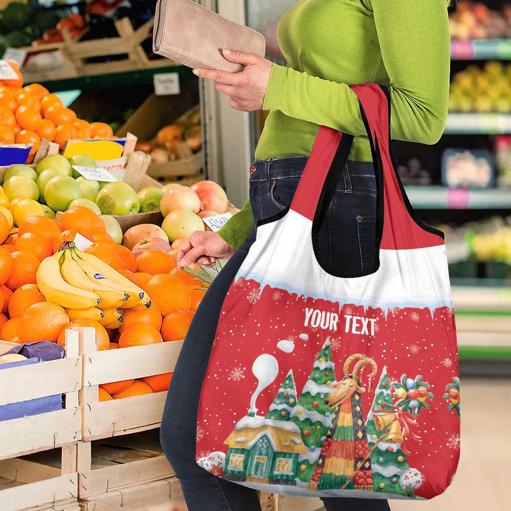 Romania Christmas Personalized Grocery Bag Romanian Folklore Capra Goat - Wonder Print Shop