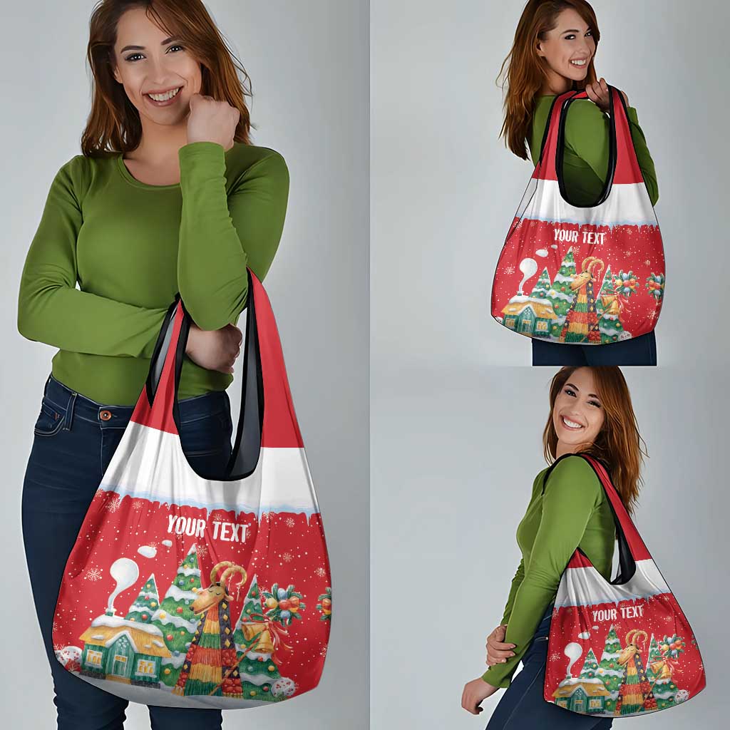 Romania Christmas Personalized Grocery Bag Romanian Folklore Capra Goat - Wonder Print Shop