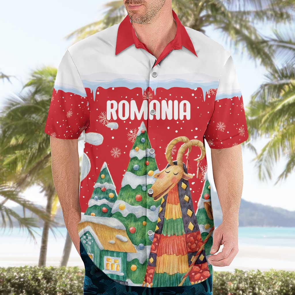 Romania Christmas Personalized Hawaiian Shirt Romanian Folklore Capra Goat - Wonder Print Shop
