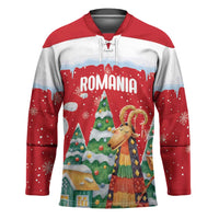 Romania Christmas Personalized Hockey Jersey Romanian Folklore Capra Goat - Wonder Print Shop