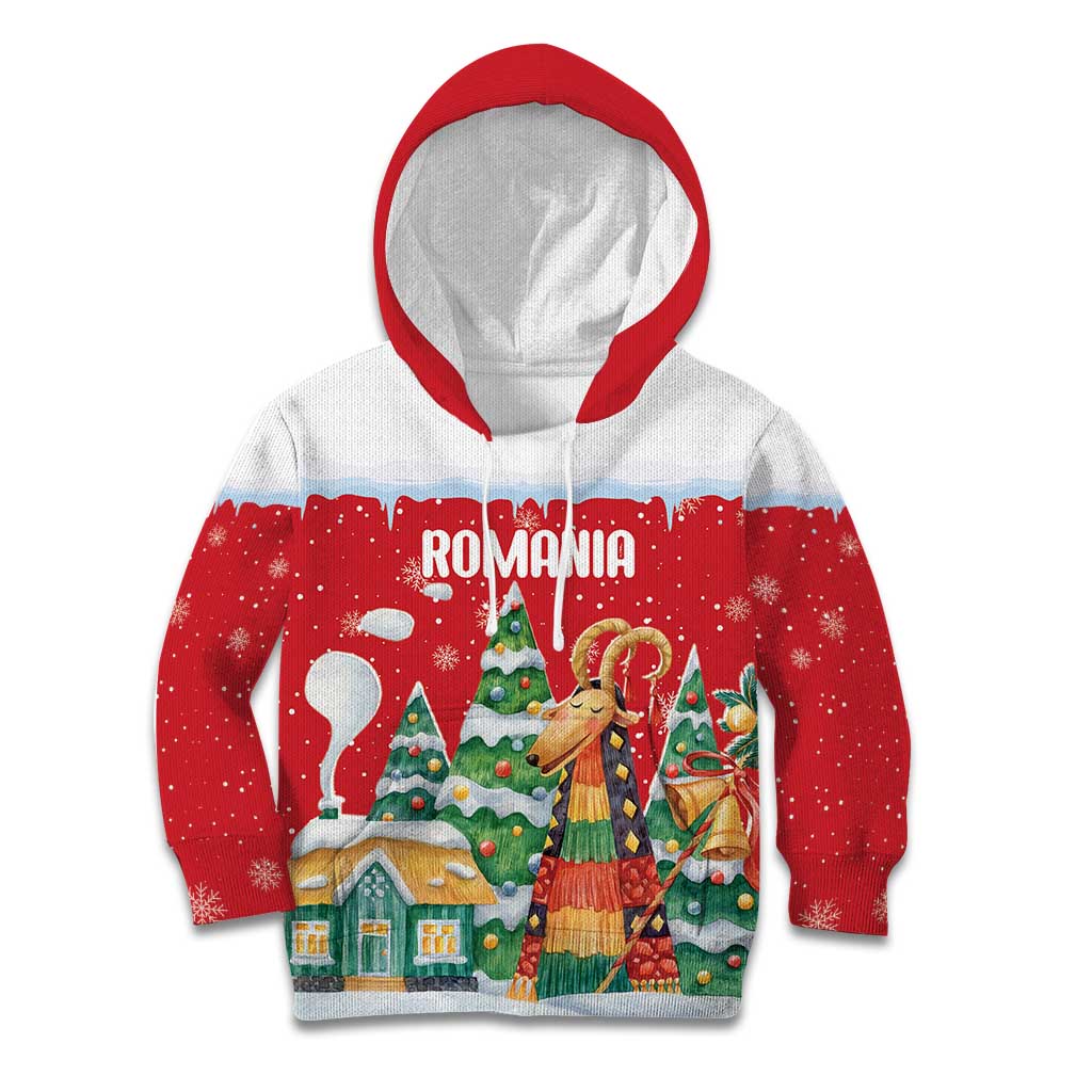 Romania Christmas Personalized Kid Hoodie Romanian Folklore Capra Goat - Wonder Print Shop