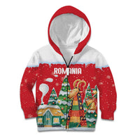 Romania Christmas Personalized Kid Hoodie Romanian Folklore Capra Goat - Wonder Print Shop
