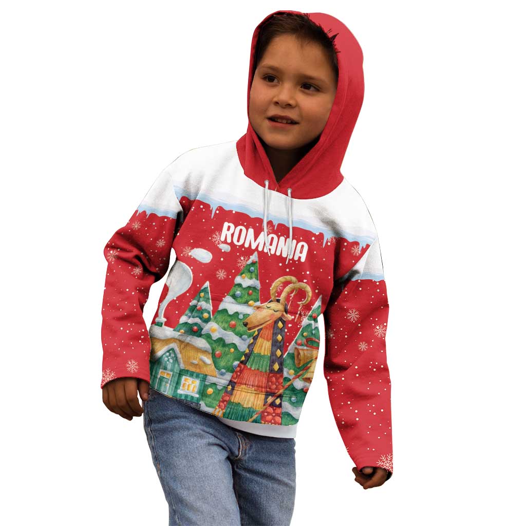 Romania Christmas Personalized Kid Hoodie Romanian Folklore Capra Goat - Wonder Print Shop