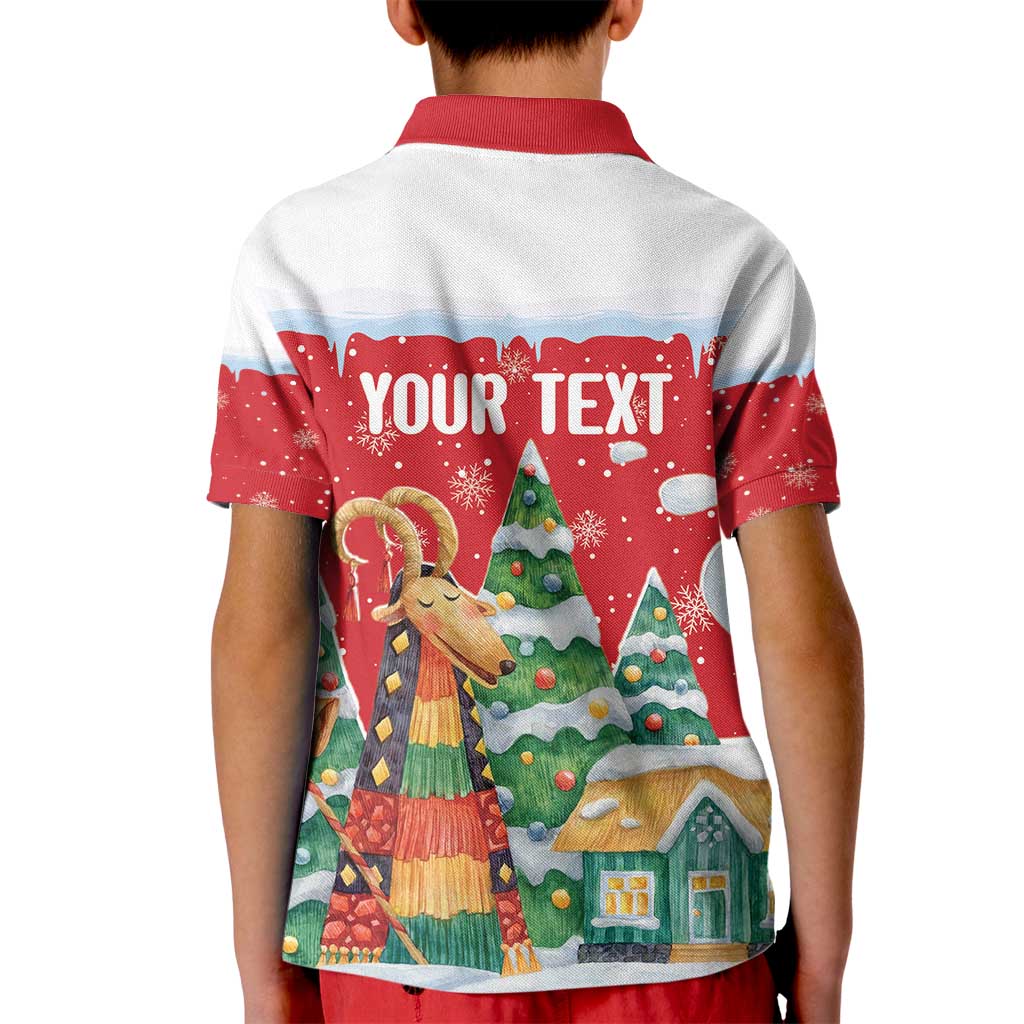 Romania Christmas Personalized Kid Polo Shirt Romanian Folklore Capra Goat - Wonder Print Shop