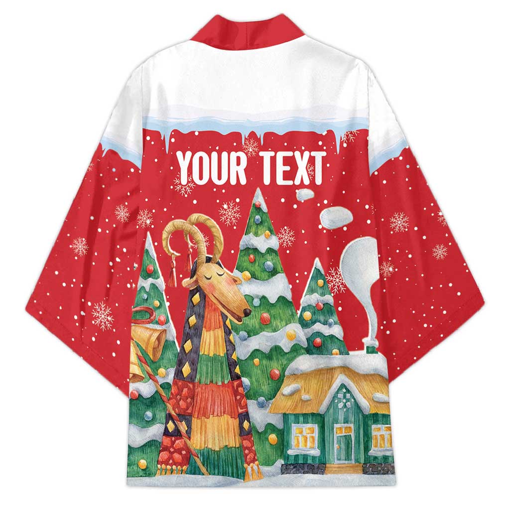 Romania Christmas Personalized Kimono Romanian Folklore Capra Goat - Wonder Print Shop
