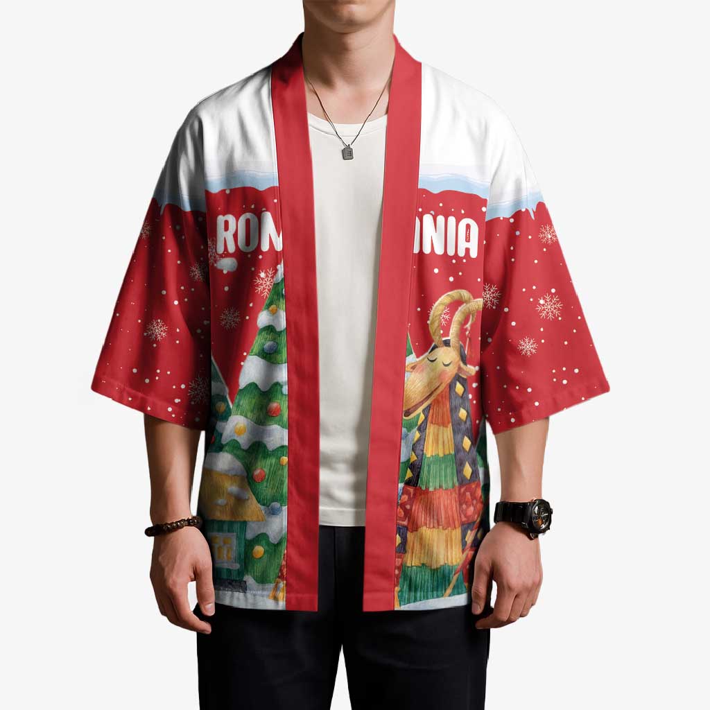 Romania Christmas Personalized Kimono Romanian Folklore Capra Goat - Wonder Print Shop