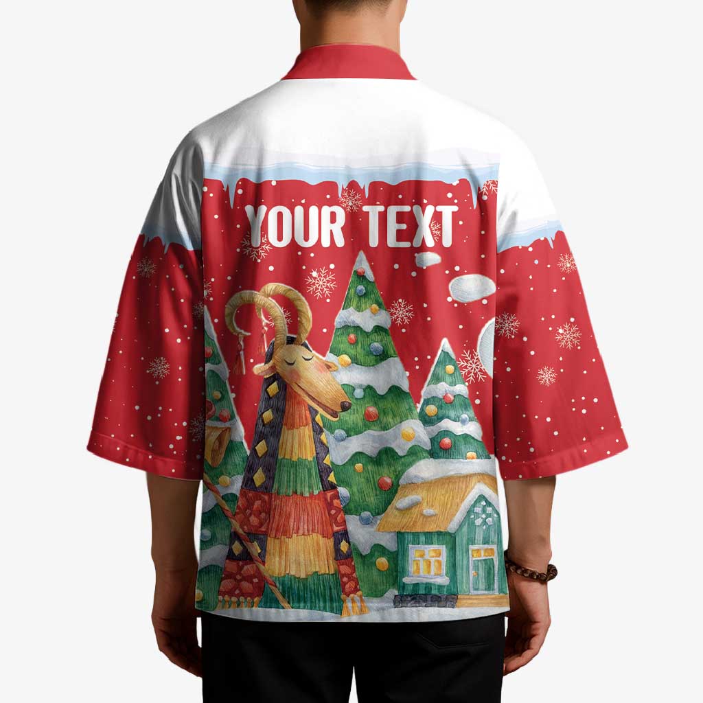 Romania Christmas Personalized Kimono Romanian Folklore Capra Goat - Wonder Print Shop