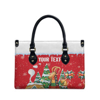 Romania Christmas Personalized Leather Bag Romanian Folklore Capra Goat - Wonder Print Shop
