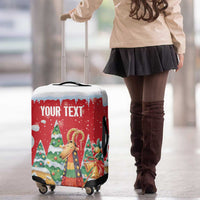 Romania Christmas Personalized Luggage Cover Romanian Folklore Capra Goat - Wonder Print Shop