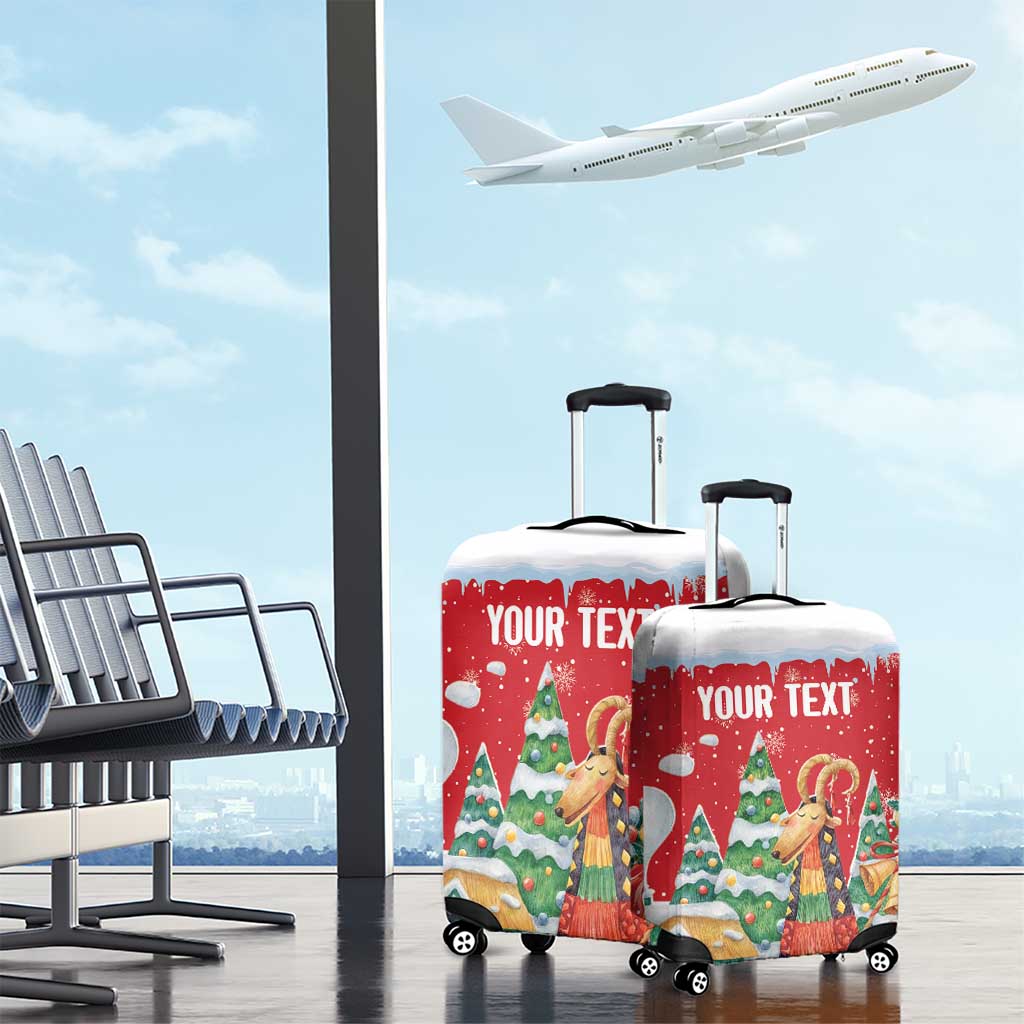 Romania Christmas Personalized Luggage Cover Romanian Folklore Capra Goat - Wonder Print Shop