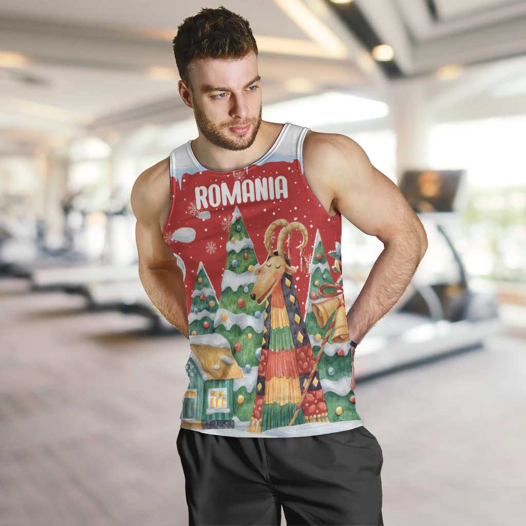 Romania Christmas Personalized Men Tank Top Romanian Folklore Capra Goat - Wonder Print Shop