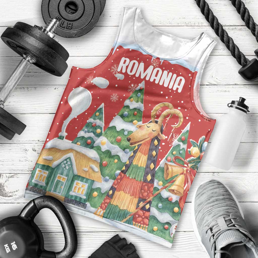 Romania Christmas Personalized Men Tank Top Romanian Folklore Capra Goat - Wonder Print Shop