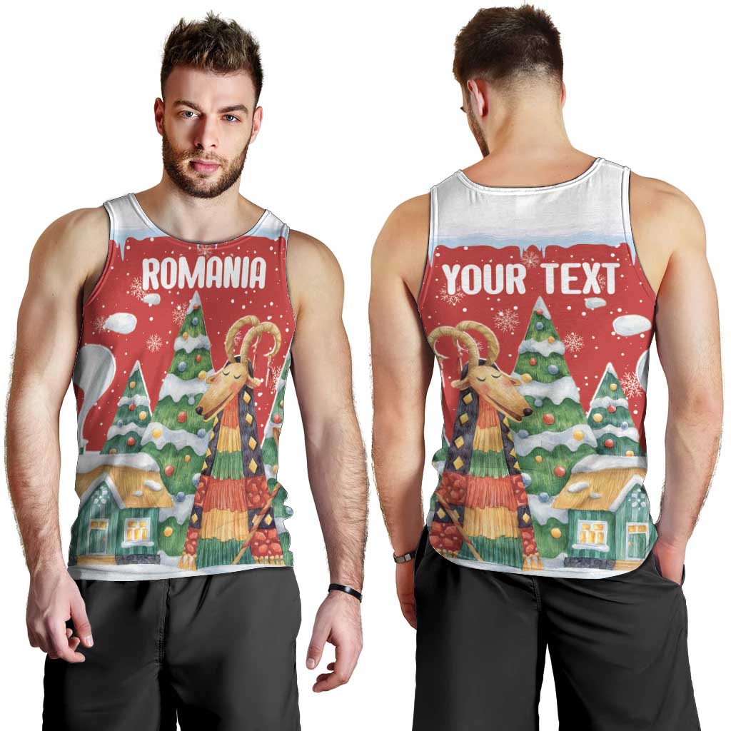 Romania Christmas Personalized Men Tank Top Romanian Folklore Capra Goat - Wonder Print Shop