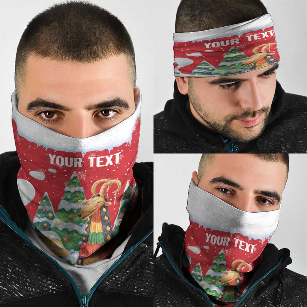 Romania Christmas Personalized Neck Gaiter Romanian Folklore Capra Goat - Wonder Print Shop