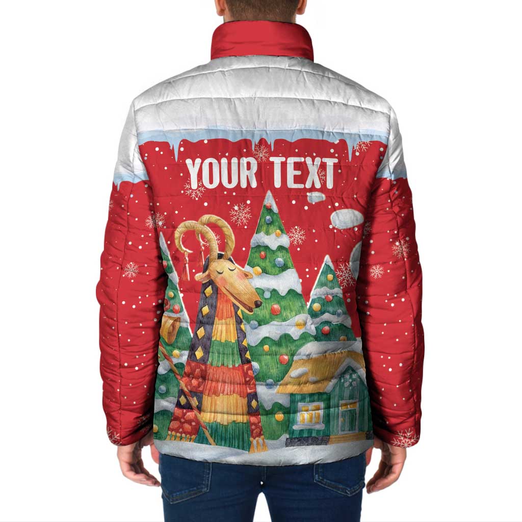 Romania Christmas Personalized Padded Jacket Romanian Folklore Capra Goat - Wonder Print Shop
