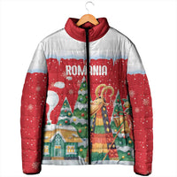 Romania Christmas Personalized Padded Jacket Romanian Folklore Capra Goat - Wonder Print Shop