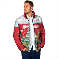 Romania Christmas Personalized Padded Jacket Romanian Folklore Capra Goat - Wonder Print Shop