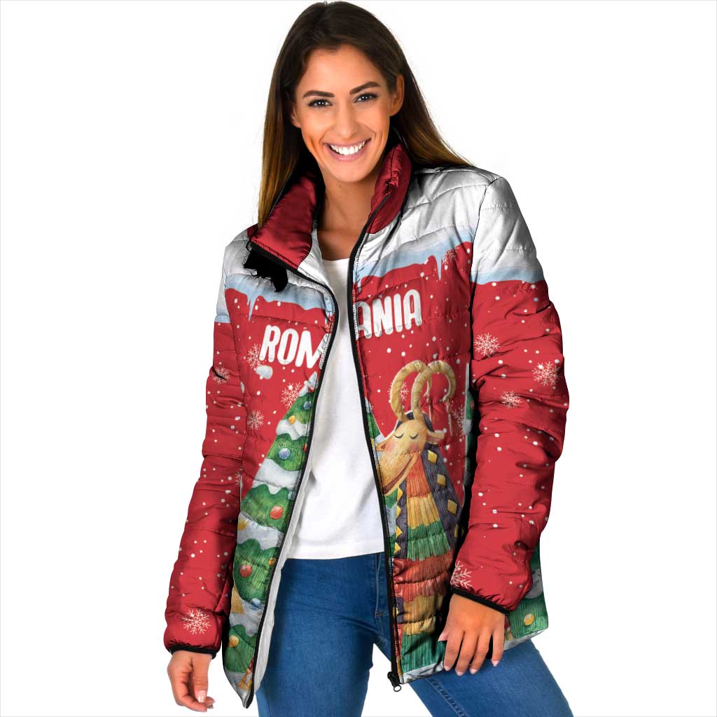 Romania Christmas Personalized Padded Jacket Romanian Folklore Capra Goat - Wonder Print Shop