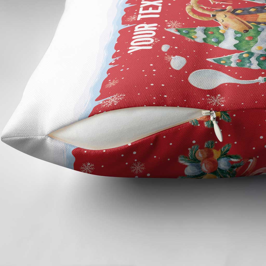 Romania Christmas Personalized Pillow Cover Romanian Folklore Capra Goat - Wonder Print Shop
