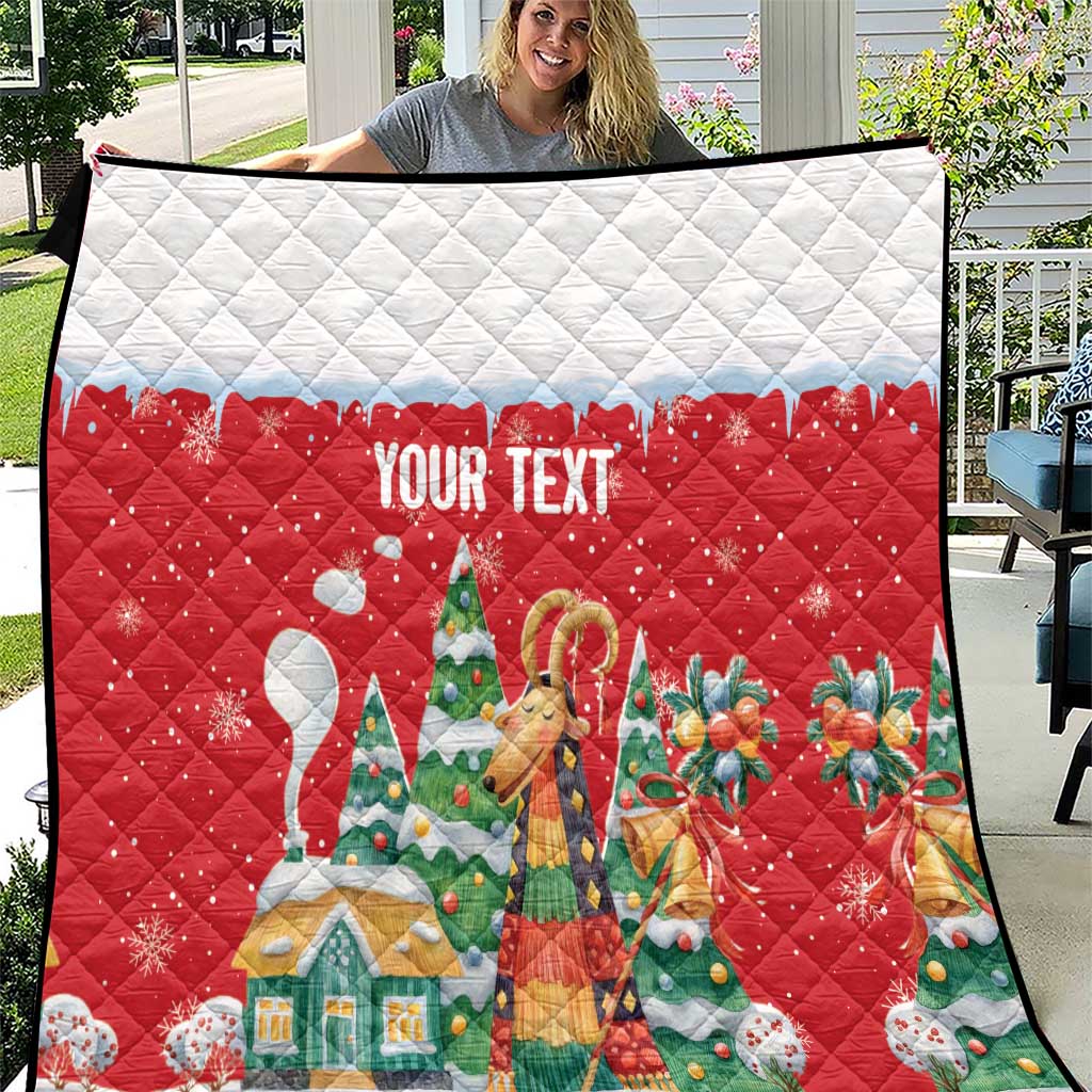 Romania Christmas Personalized Quilt Romanian Folklore Capra Goat - Wonder Print Shop
