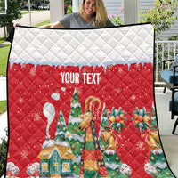 Romania Christmas Personalized Quilt Romanian Folklore Capra Goat - Wonder Print Shop