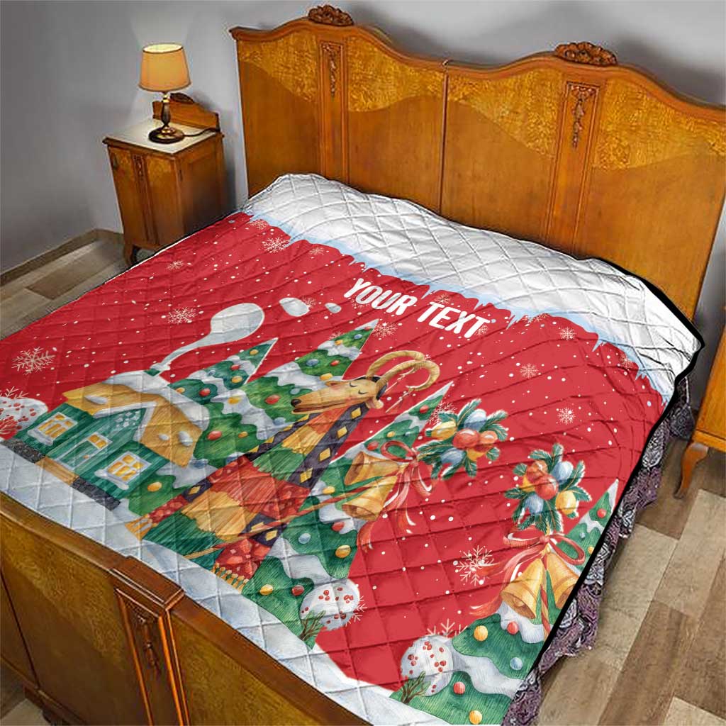 Romania Christmas Personalized Quilt Romanian Folklore Capra Goat - Wonder Print Shop