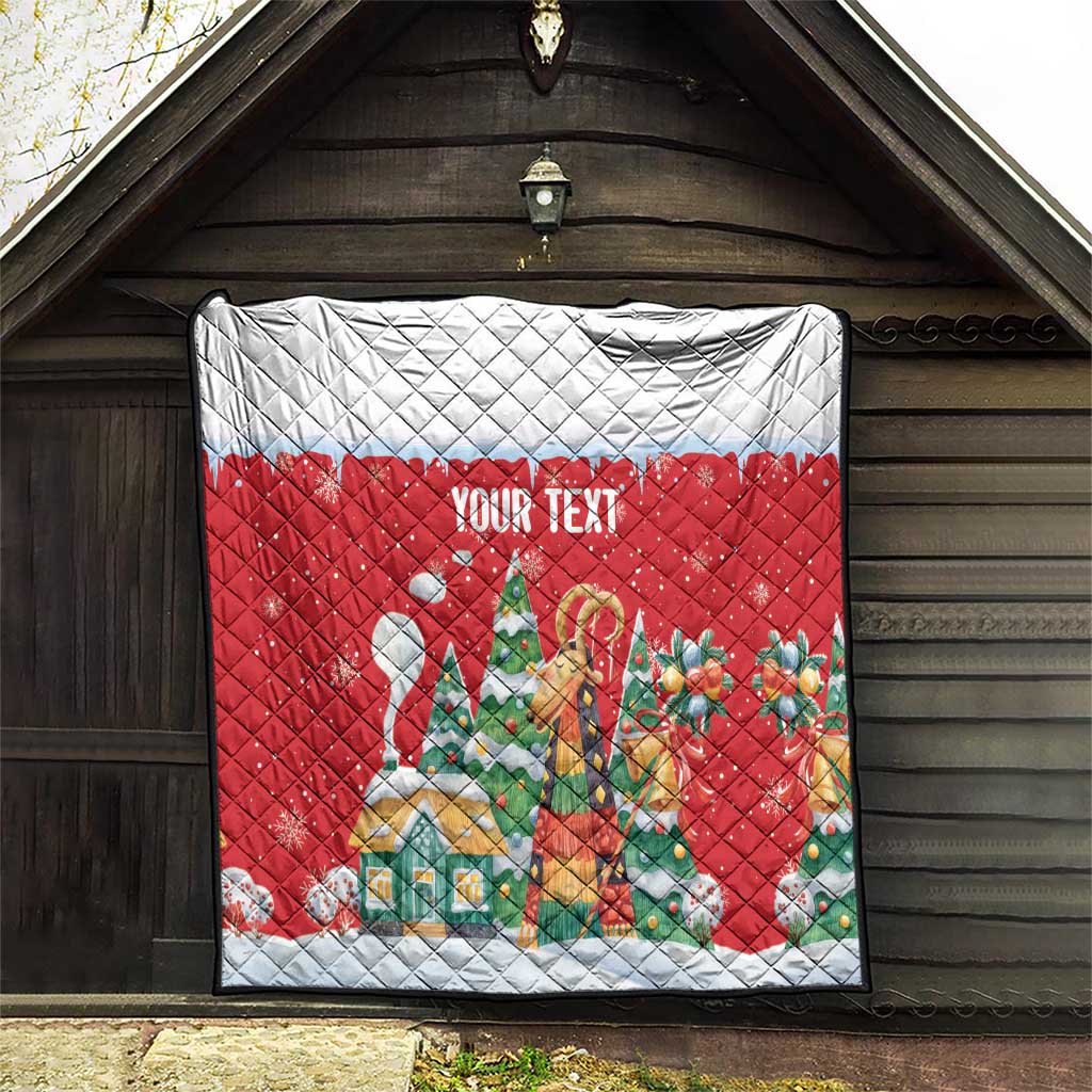 Romania Christmas Personalized Quilt Romanian Folklore Capra Goat - Wonder Print Shop