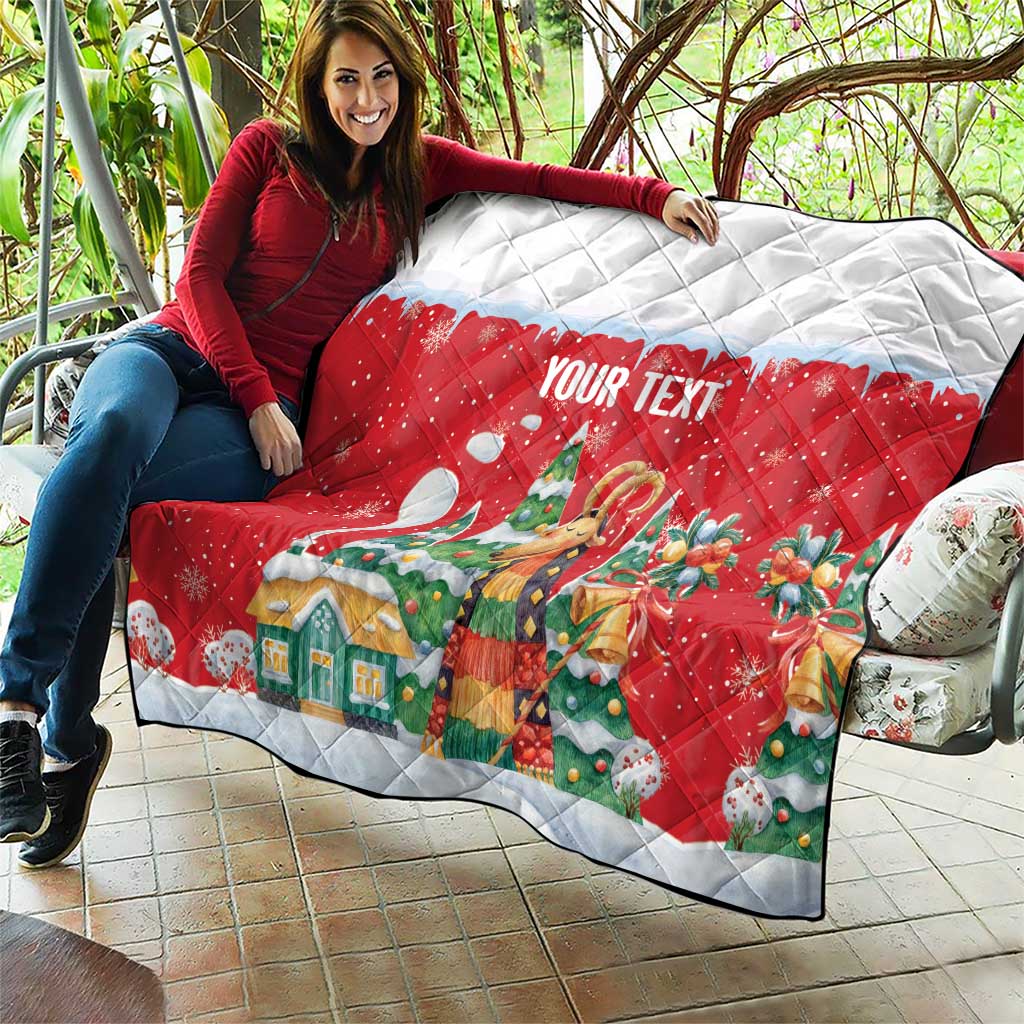 Romania Christmas Personalized Quilt Romanian Folklore Capra Goat - Wonder Print Shop