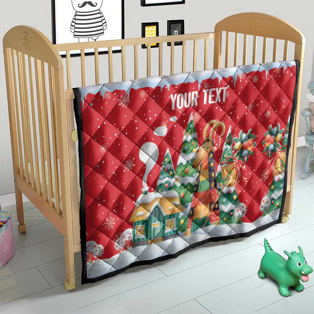 Romania Christmas Personalized Quilt Romanian Folklore Capra Goat - Wonder Print Shop
