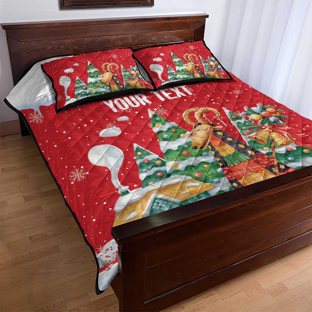 Romania Christmas Personalized Quilt Bed Set Romanian Folklore Capra Goat - Wonder Print Shop