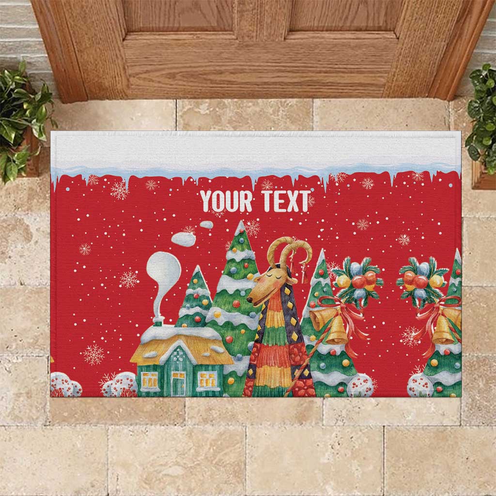 Romania Christmas Personalized Rubber Doormat Romanian Folklore Capra Goat - Wonder Print Shop