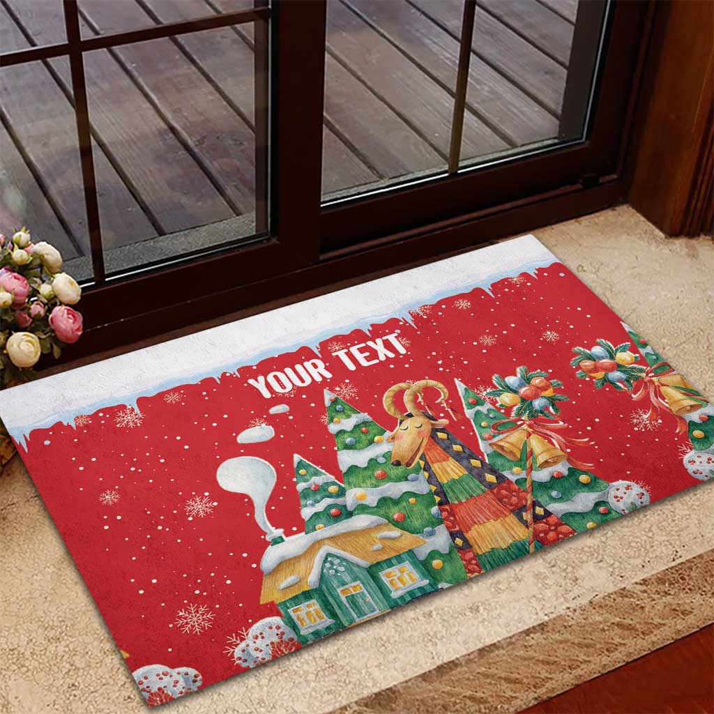 Romania Christmas Personalized Rubber Doormat Romanian Folklore Capra Goat - Wonder Print Shop