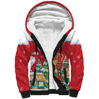 Romania Christmas Personalized Sherpa Hoodie Romanian Folklore Capra Goat - Wonder Print Shop