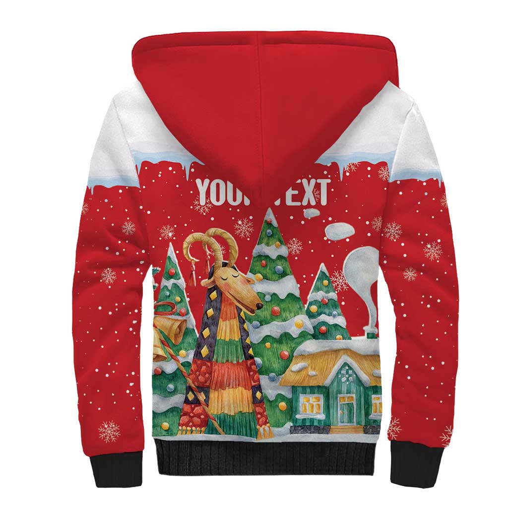 Romania Christmas Personalized Sherpa Hoodie Romanian Folklore Capra Goat - Wonder Print Shop