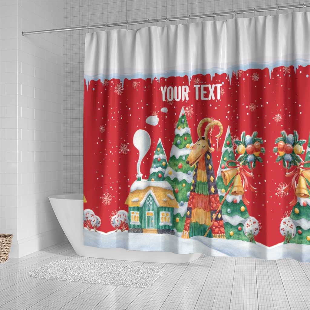 Romania Christmas Personalized Shower Curtain Romanian Folklore Capra Goat - Wonder Print Shop