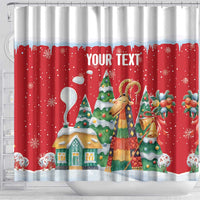 Romania Christmas Personalized Shower Curtain Romanian Folklore Capra Goat - Wonder Print Shop