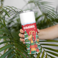 Romania Christmas Personalized Skinny Tumbler Romanian Folklore Capra Goat - Wonder Print Shop