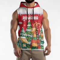 Romania Christmas Personalized Sleeveless Hoodie Romanian Folklore Capra Goat - Wonder Print Shop