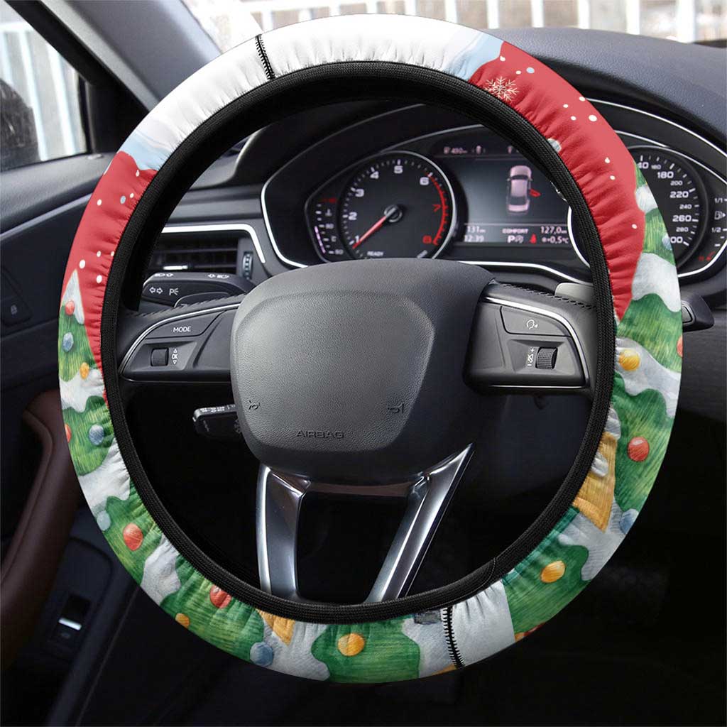 Romania Christmas Steering Wheel Cover Romanian Folklore Capra Goat - Wonder Print Shop