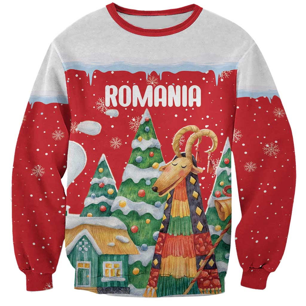 Romania Christmas Personalized Sweatshirt Romanian Folklore Capra Goat - Wonder Print Shop