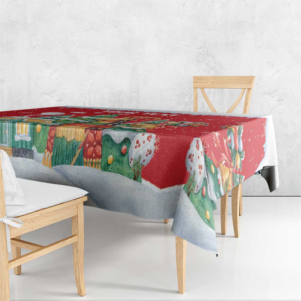 Romania Christmas Personalized Tablecloth Romanian Folklore Capra Goat - Wonder Print Shop