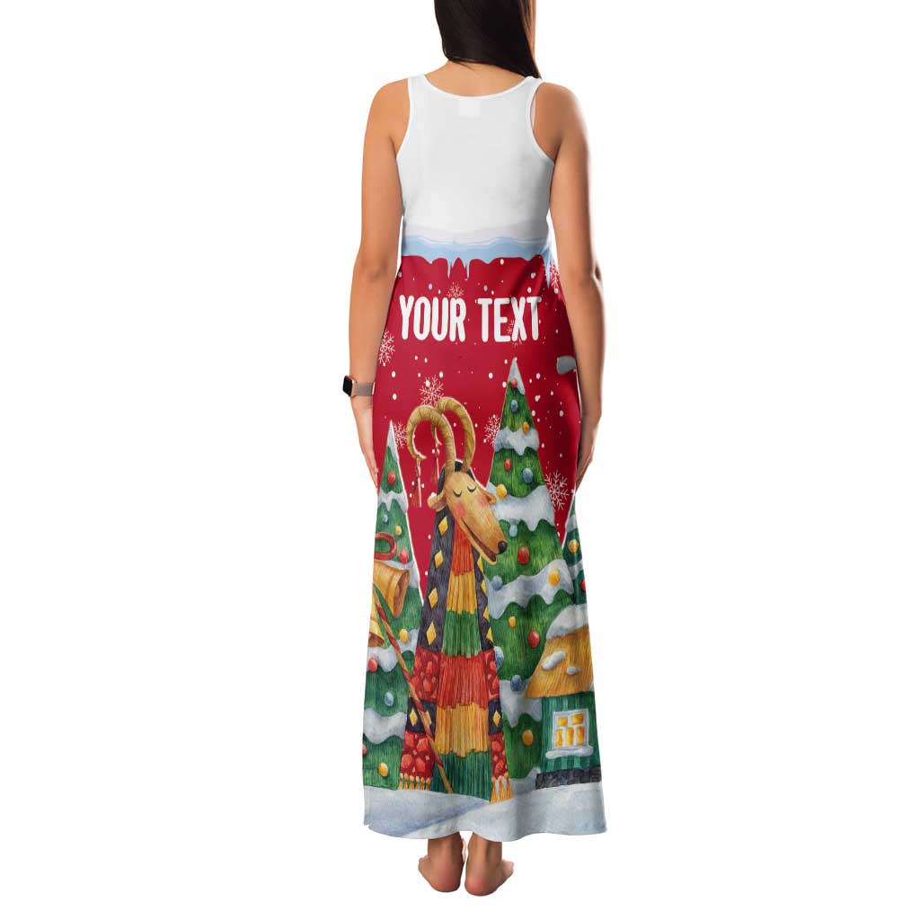 Romania Christmas Personalized Tank Maxi Dress Romanian Folklore Capra Goat - Wonder Print Shop