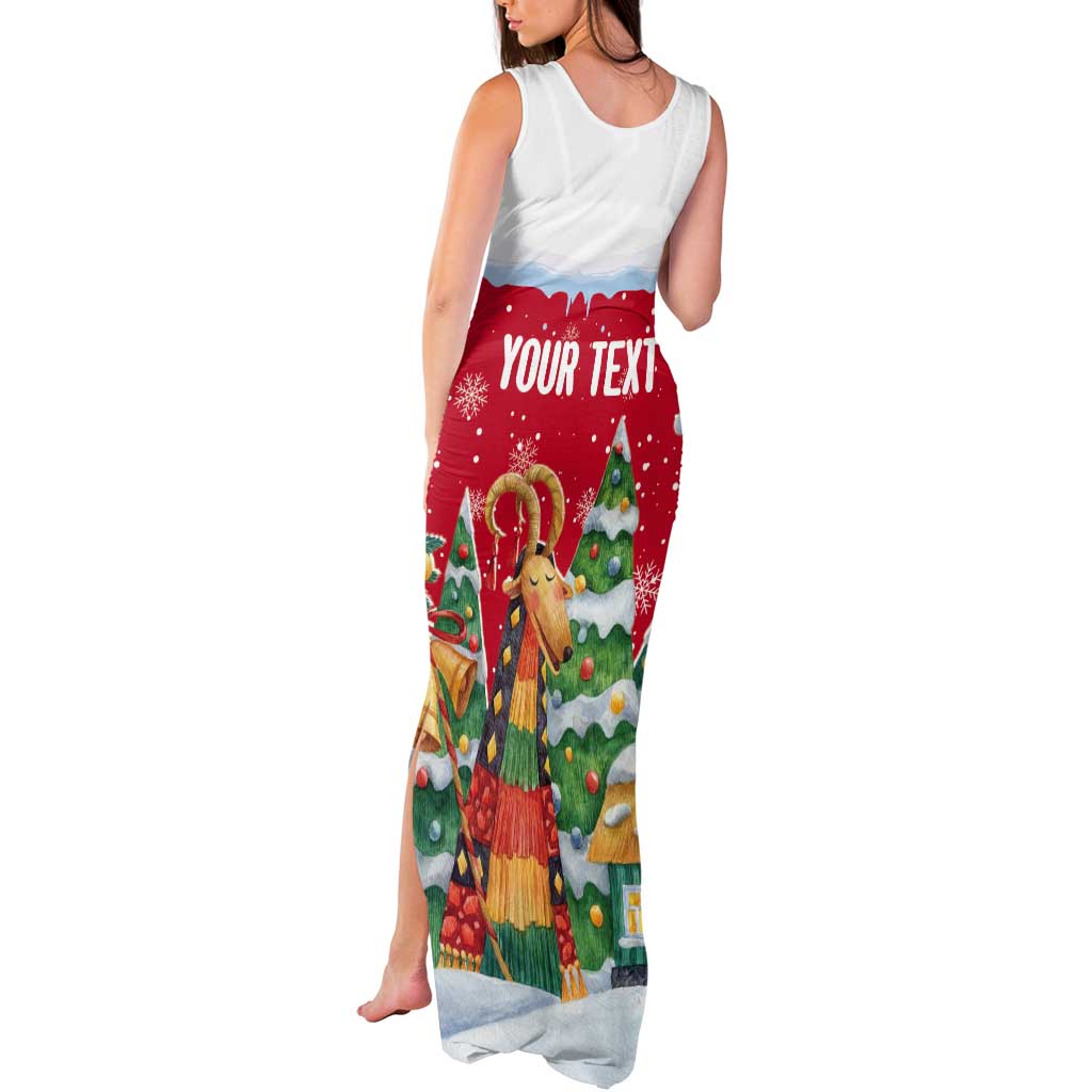 Romania Christmas Personalized Tank Maxi Dress Romanian Folklore Capra Goat - Wonder Print Shop