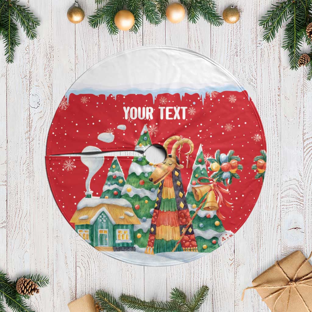 Romania Christmas Personalized Tree Skirt Romanian Folklore Capra Goat - Wonder Print Shop