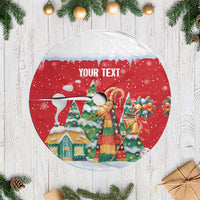 Romania Christmas Personalized Tree Skirt Romanian Folklore Capra Goat - Wonder Print Shop