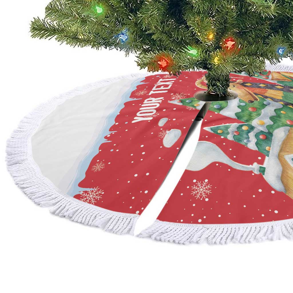 Romania Christmas Personalized Tree Skirt Romanian Folklore Capra Goat - Wonder Print Shop