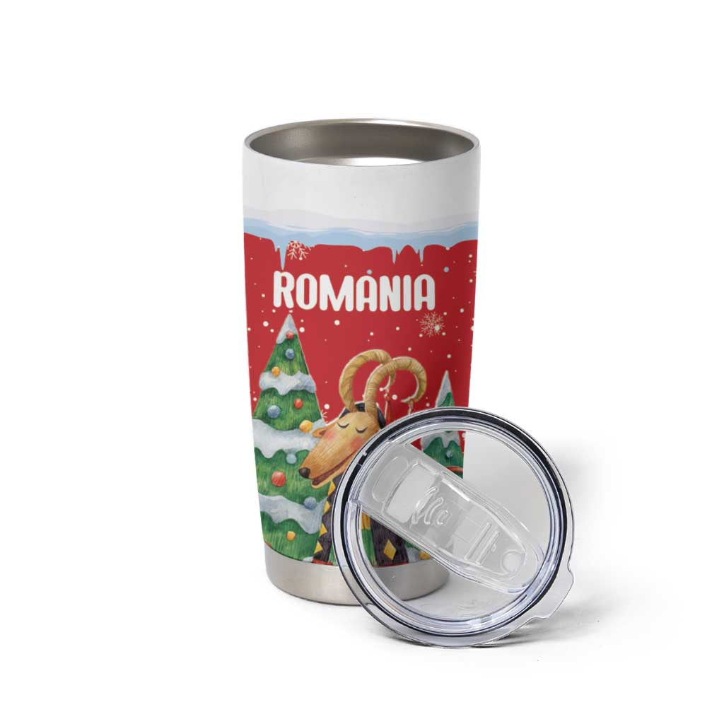 Romania Christmas Personalized Tumbler Cup Romanian Folklore Capra Goat - Wonder Print Shop