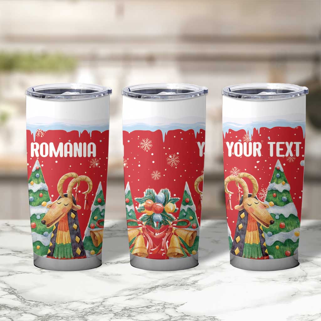 Romania Christmas Personalized Tumbler Cup Romanian Folklore Capra Goat - Wonder Print Shop