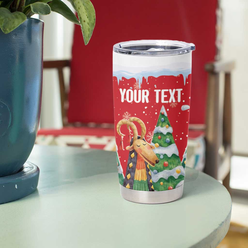 Romania Christmas Personalized Tumbler Cup Romanian Folklore Capra Goat - Wonder Print Shop